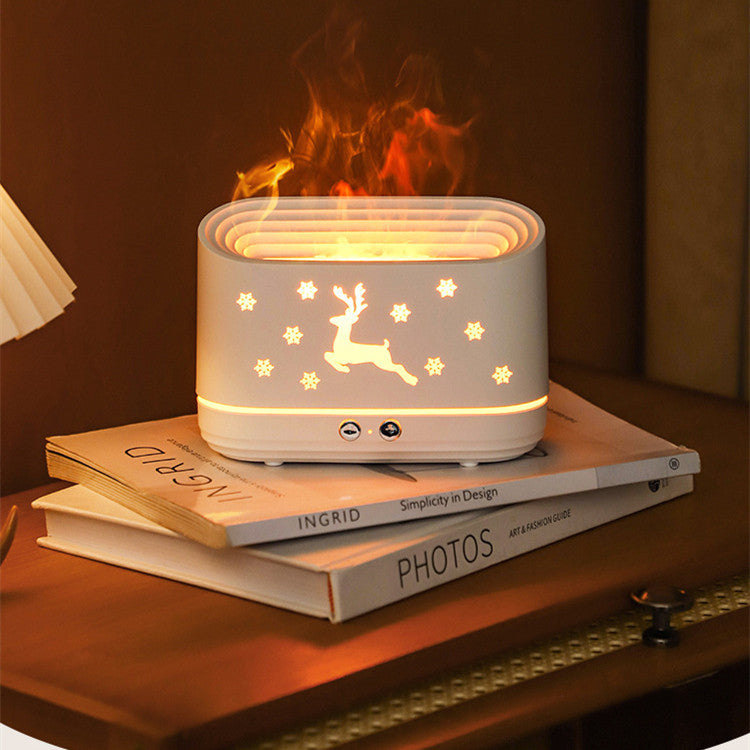 Elk Flame Humidifier Diffuser with Realistic Flame Effect & Quiet Aromatherapy