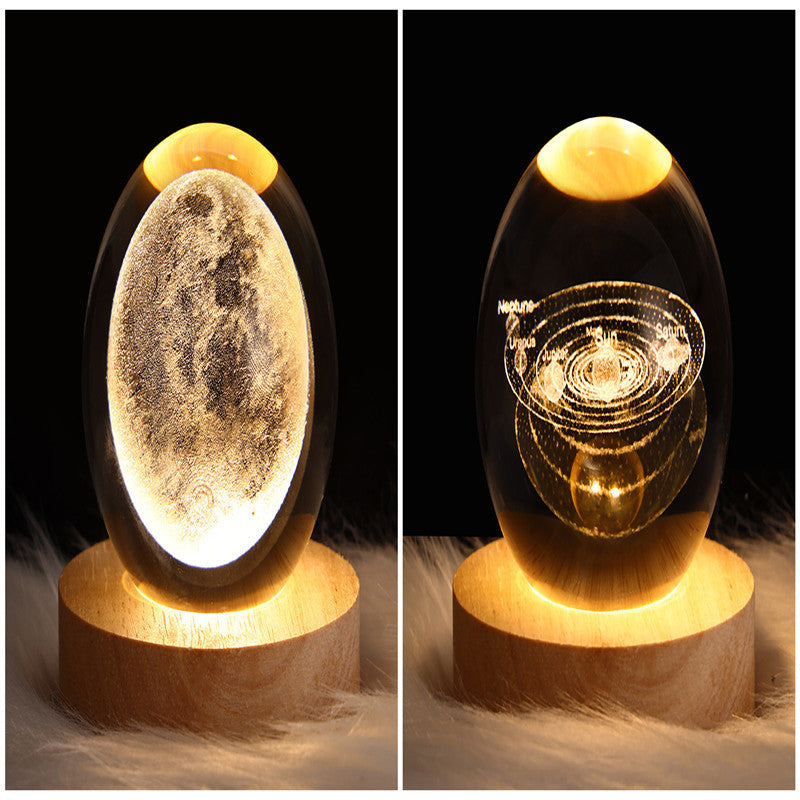 3D LED Galaxy Crystal Ball Night Light – Moon & Planet Lamp for Home & Gifts