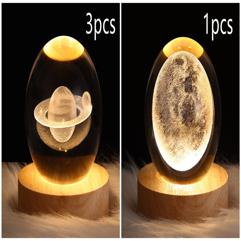 3D LED Galaxy Crystal Ball Night Light – Moon & Planet Lamp for Home & Gifts