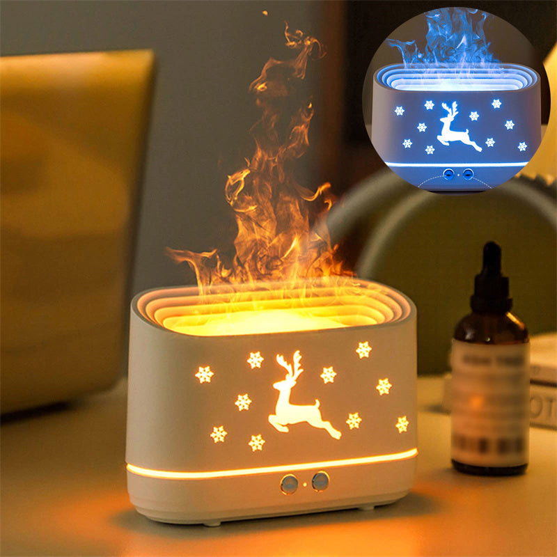 Elk Flame Humidifier Diffuser with Realistic Flame Effect & Quiet Aromatherapy