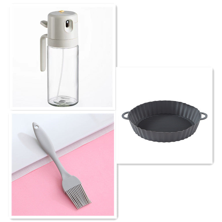 2-in-1 Oil Sprayer Bottle & Vinegar Bottle – Olive Oil Spray Bottle for Cooking, Pouring & Misting – 550ml Glass Dispenser