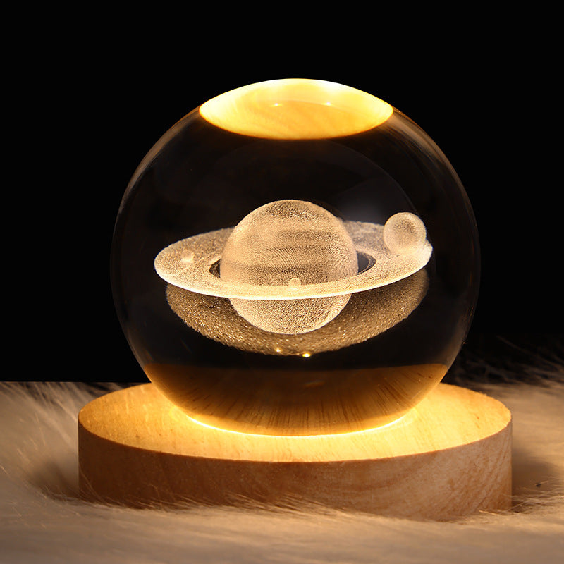 3D LED Galaxy Crystal Ball Night Light – Moon & Planet Lamp for Home & Gifts