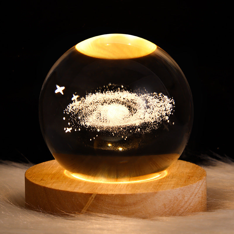 3D LED Galaxy Crystal Ball Night Light – Moon & Planet Lamp for Home & Gifts