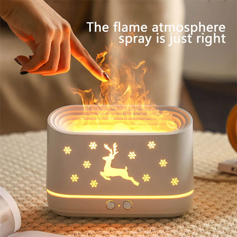 Elk Flame Humidifier Diffuser with Realistic Flame Effect & Quiet Aromatherapy