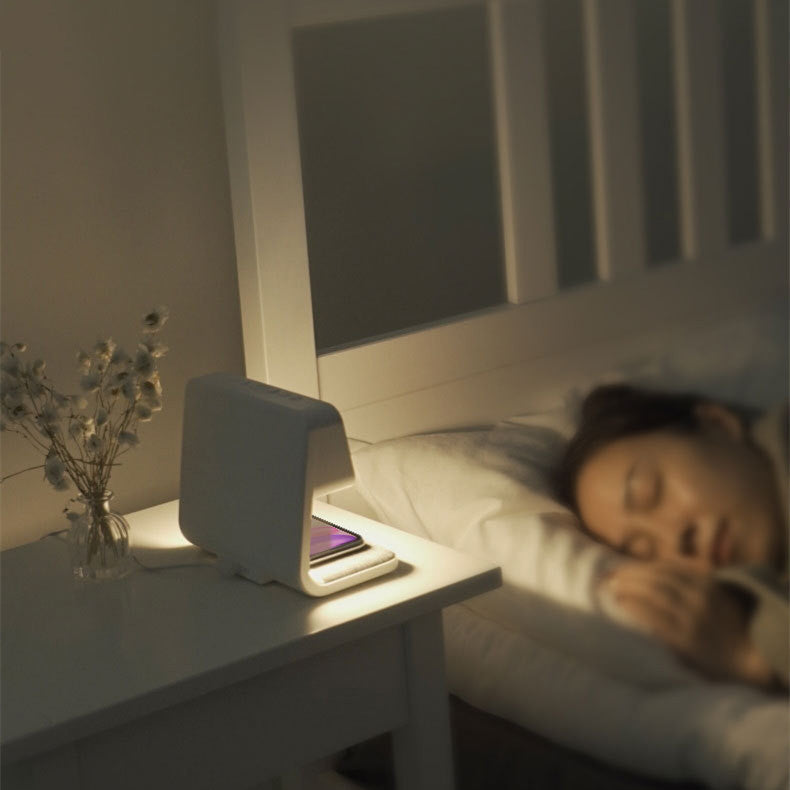 3-in-1 Bedside Lamp with Wireless Charger & Alarm Clock – Touch Control Light