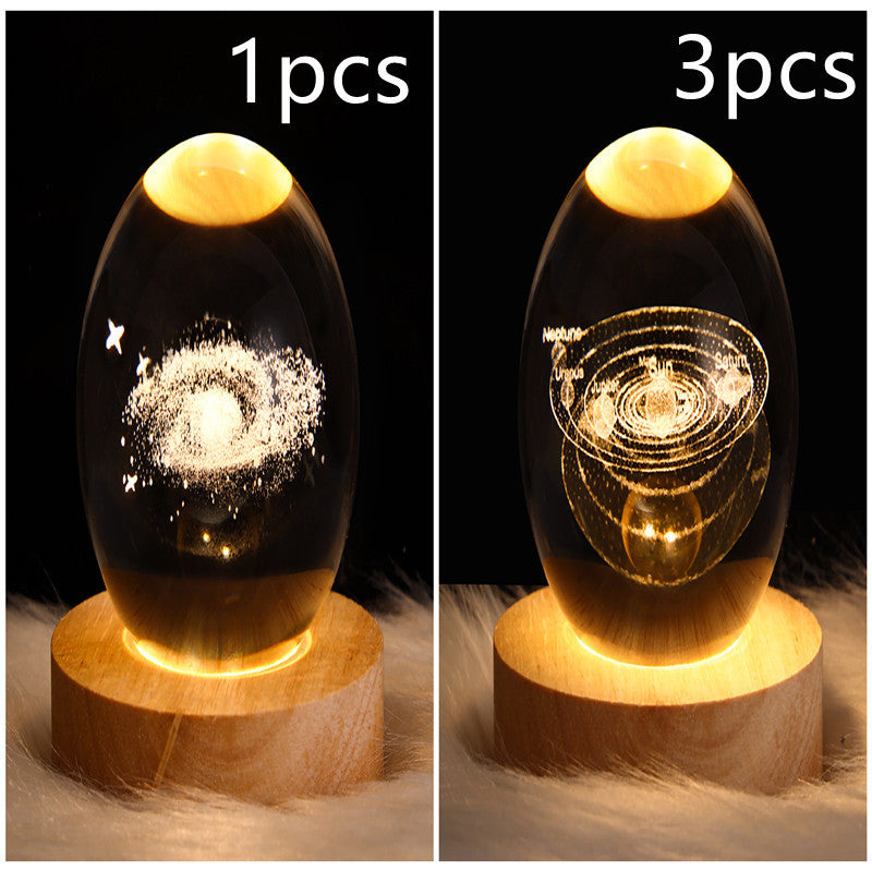 3D LED Galaxy Crystal Ball Night Light – Moon & Planet Lamp for Home & Gifts