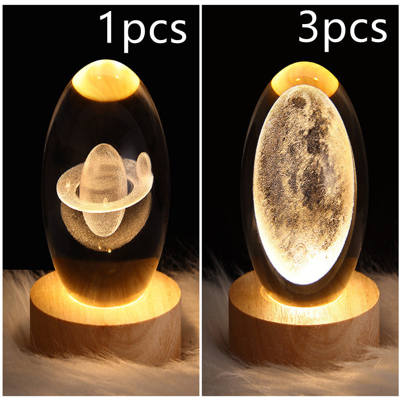 3D LED Galaxy Crystal Ball Night Light – Moon & Planet Lamp for Home & Gifts