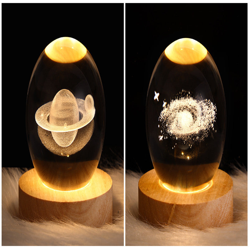 3D LED Galaxy Crystal Ball Night Light – Moon & Planet Lamp for Home & Gifts