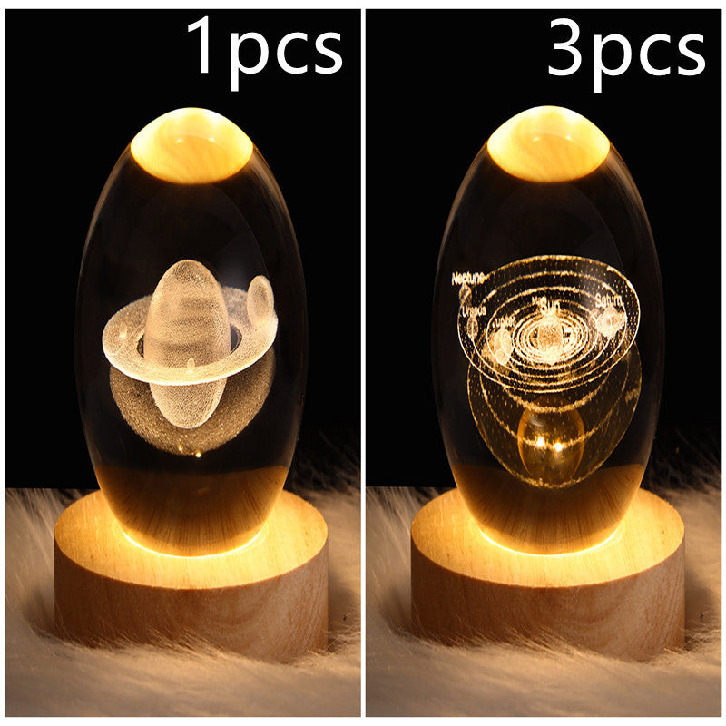 3D LED Galaxy Crystal Ball Night Light – Moon & Planet Lamp for Home & Gifts