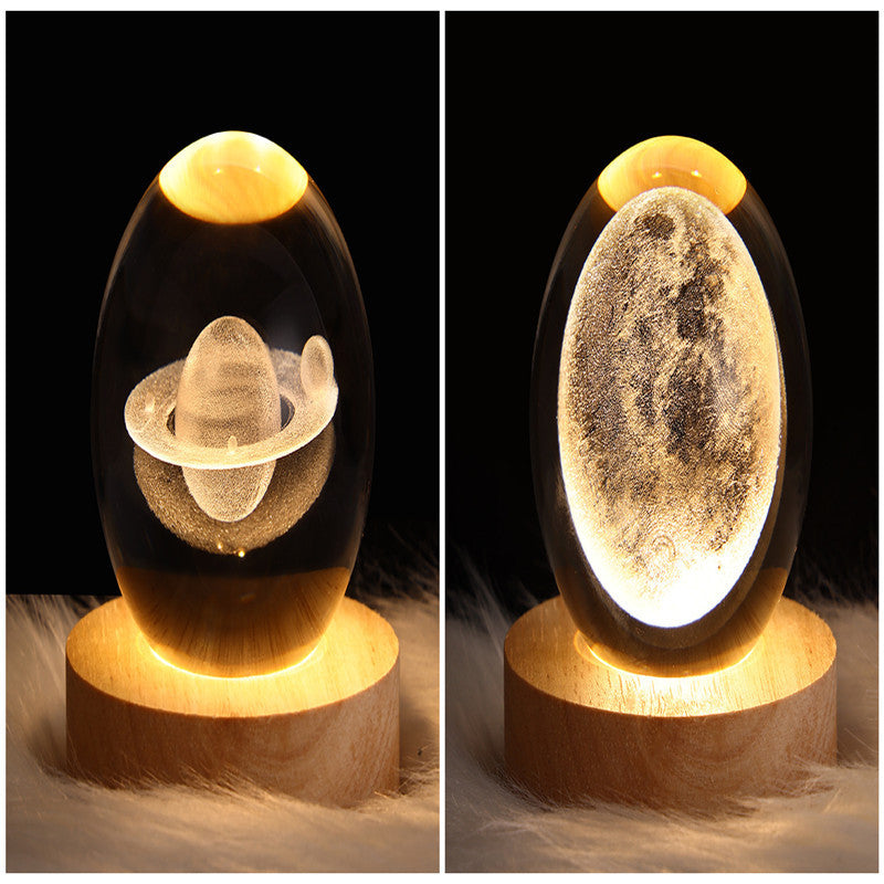 3D LED Galaxy Crystal Ball Night Light – Moon & Planet Lamp for Home & Gifts
