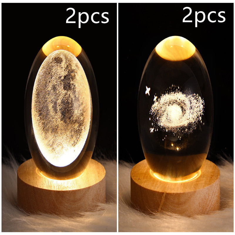 3D LED Galaxy Crystal Ball Night Light – Moon & Planet Lamp for Home & Gifts
