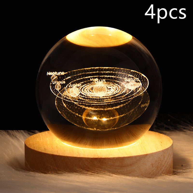3D LED Galaxy Crystal Ball Night Light – Moon & Planet Lamp for Home & Gifts