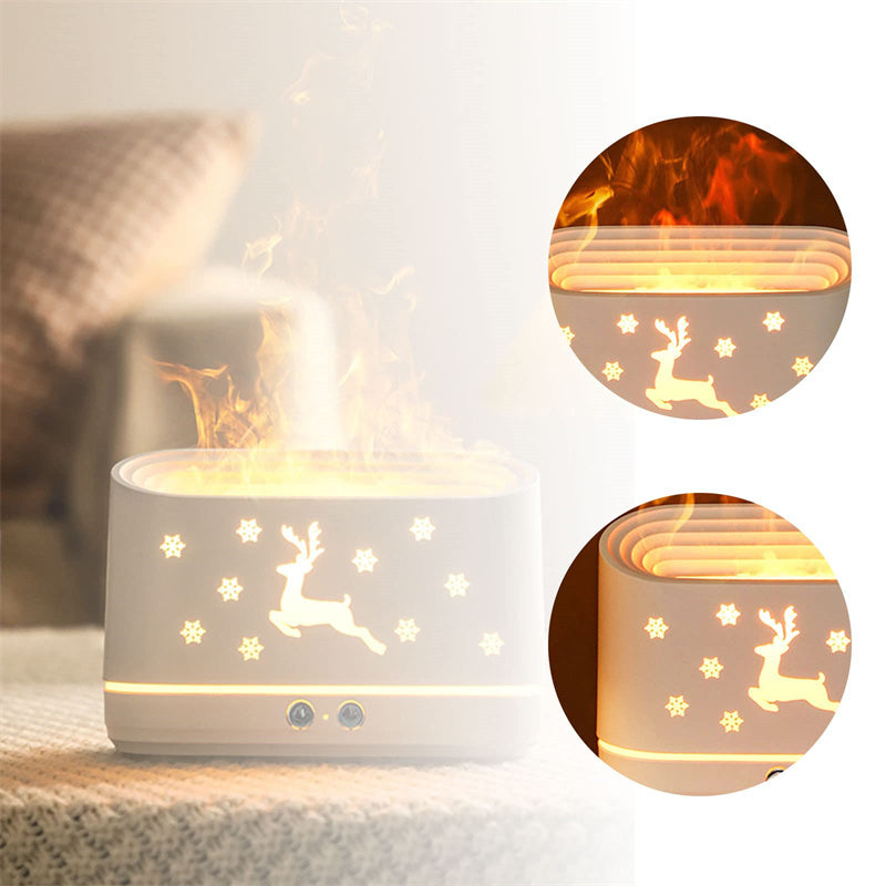 Elk Flame Humidifier Diffuser with Realistic Flame Effect & Quiet Aromatherapy