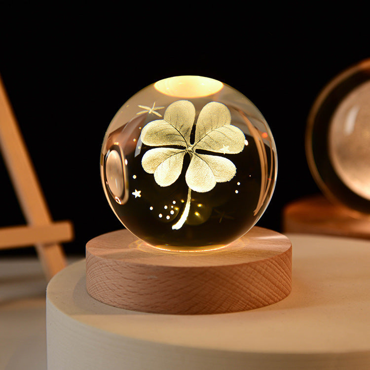 3D LED Galaxy Crystal Ball Night Light – Moon & Planet Lamp for Home & Gifts