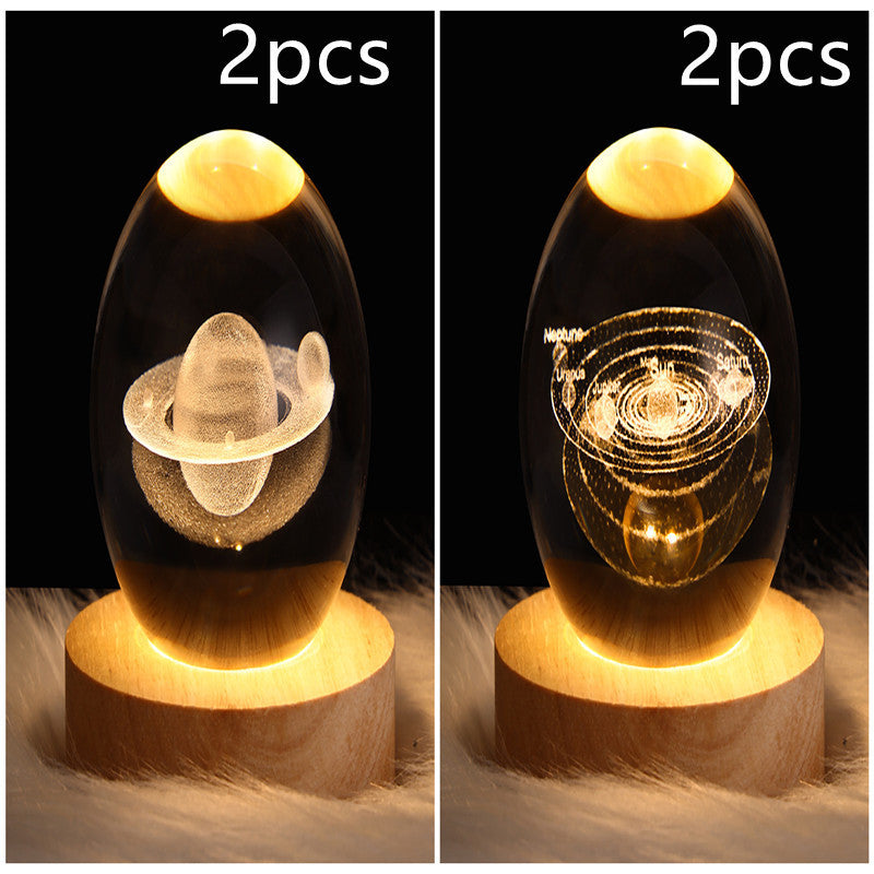 3D LED Galaxy Crystal Ball Night Light – Moon & Planet Lamp for Home & Gifts