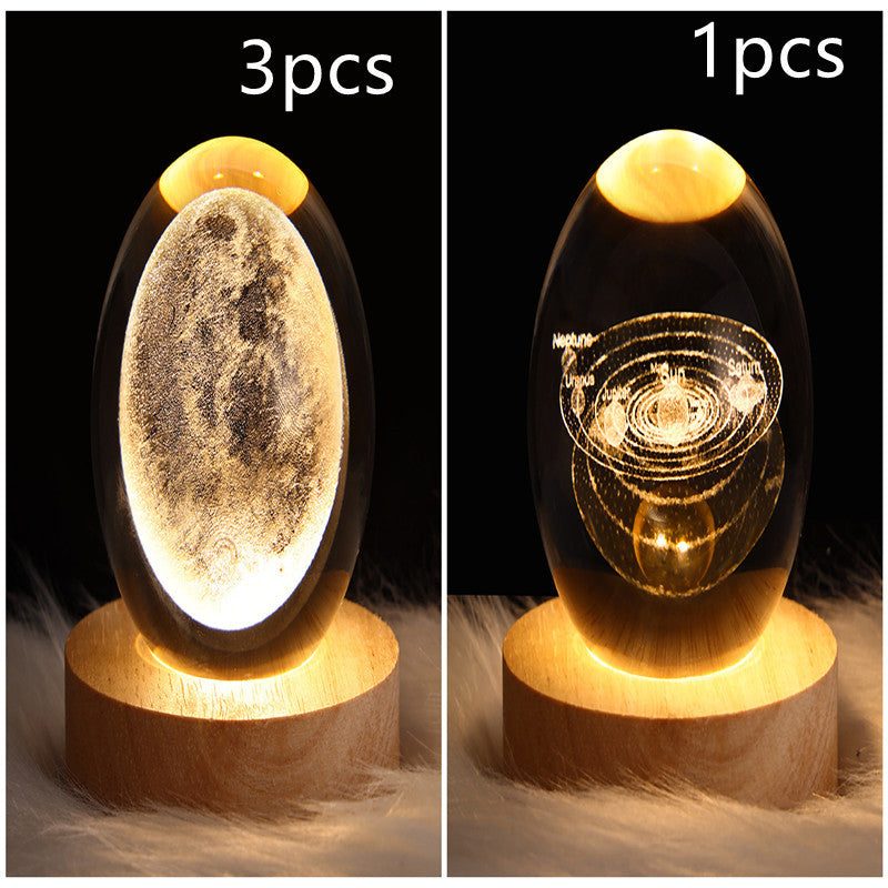 3D LED Galaxy Crystal Ball Night Light – Moon & Planet Lamp for Home & Gifts