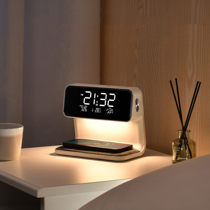 3-in-1 Bedside Lamp with Wireless Charger & Alarm Clock – Touch Control Light