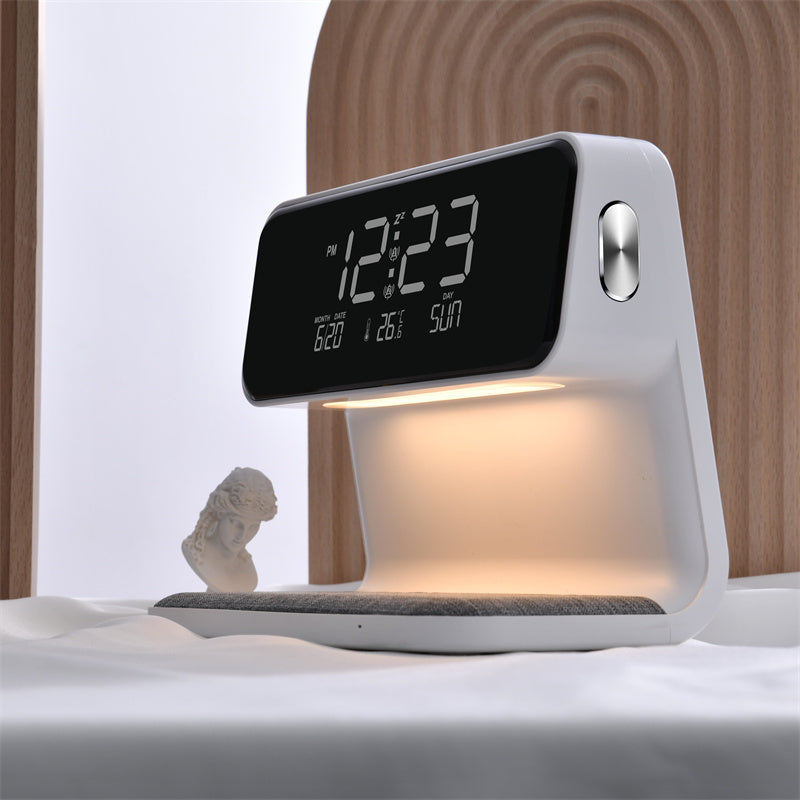 3-in-1 Bedside Lamp with Wireless Charger & Alarm Clock – Touch Control Light