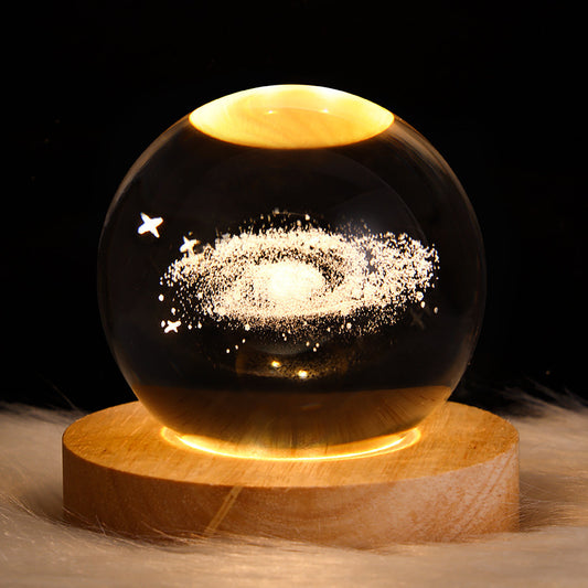 3D LED Galaxy Crystal Ball Night Light – Moon & Planet Lamp for Home & Gifts