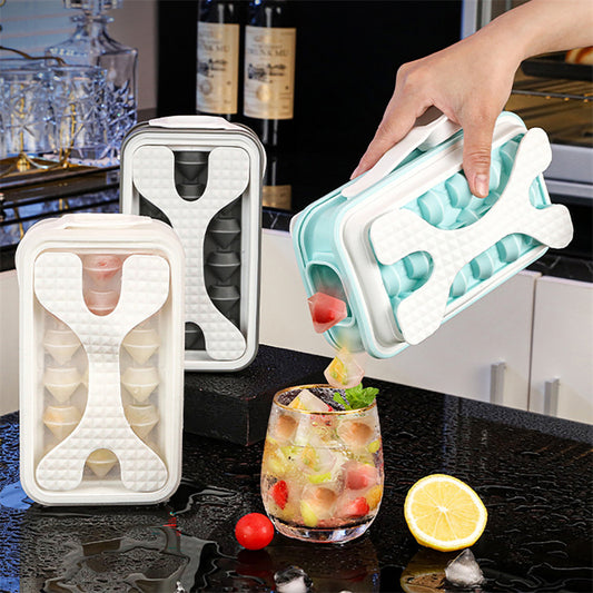 2-in-1 Ice Ball Mold & Water Bottle – Portable Silicone Ice Cube Maker Bottle