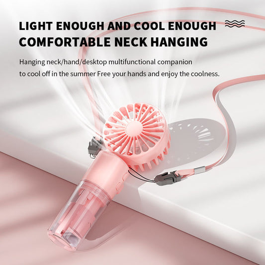 4-Speed USB Handheld Mist Fan – Portable Spray Cooling Fan with Water Tank