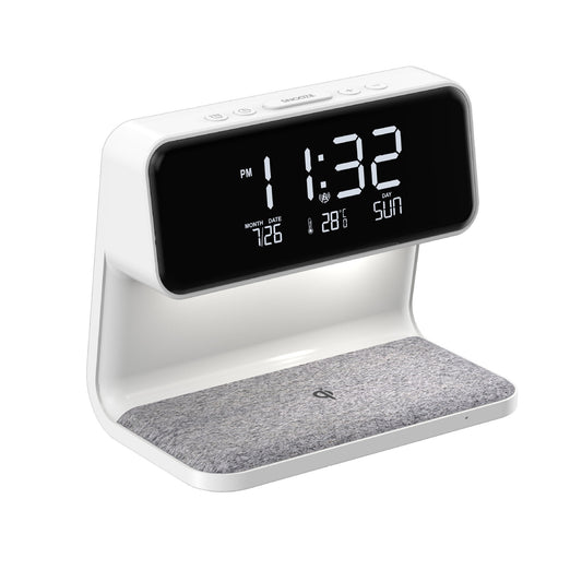 3-in-1 Bedside Lamp with Wireless Charger & Alarm Clock – Touch Control Light