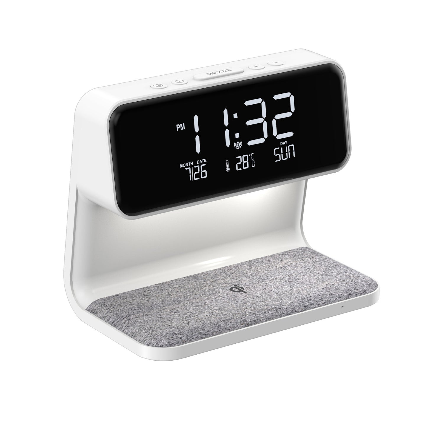 3-in-1 Bedside Lamp with Wireless Charger & Alarm Clock – Touch Control Light