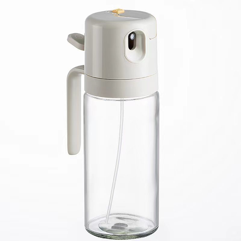 2-in-1 Oil Sprayer Bottle &amp; Vinegar Bottle – Olive Oil Spray Bottle for Cooking, Pouring &amp; Misting – 550ml Glass Dispenser
